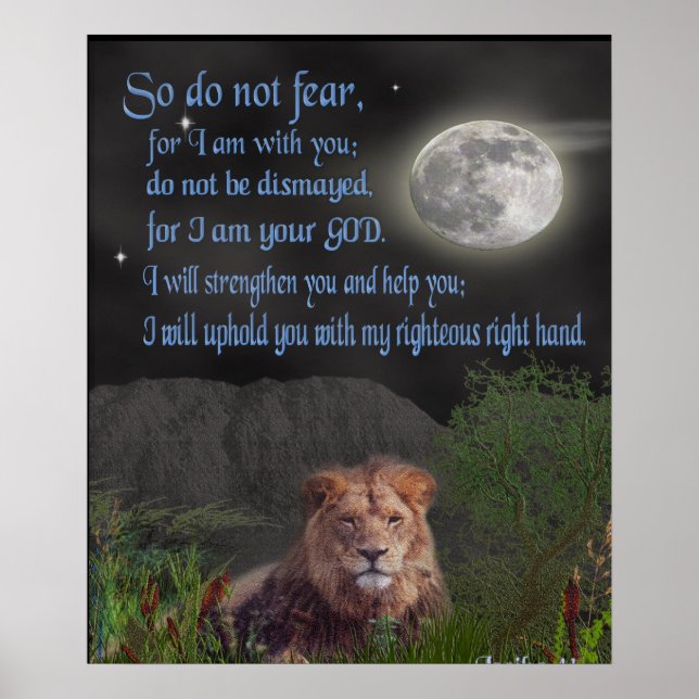Isaiah 41:10 christian poster (Front)