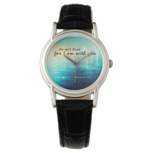 Isaiah 41:10 Do Not Fear Bible Verse Blue Abstract Watch