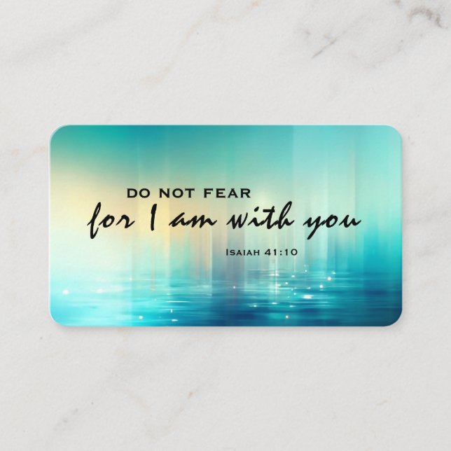 Isaiah 41:10 Do Not Fear Bible Verse Christian Business Card (Front)