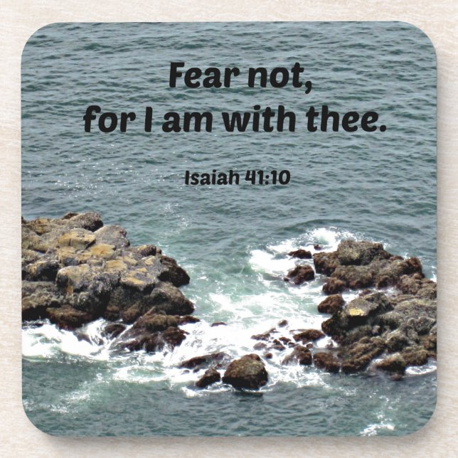 Isaiah 41:10 Fear not, for I am with thee. Coaster (Front)
