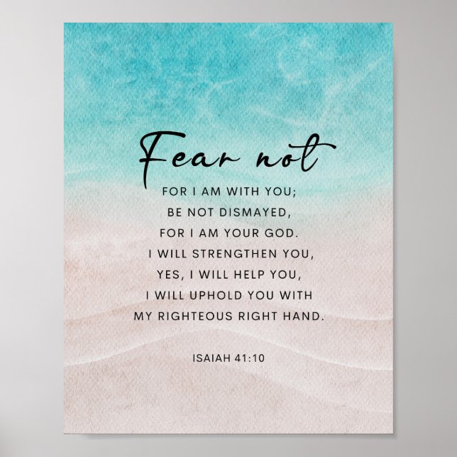 Isaiah 41:10 Fear Not Poster (Front)