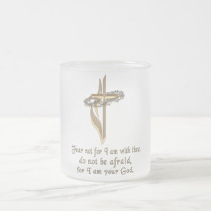 Isaiah 41:10 frosted glass coffee mug