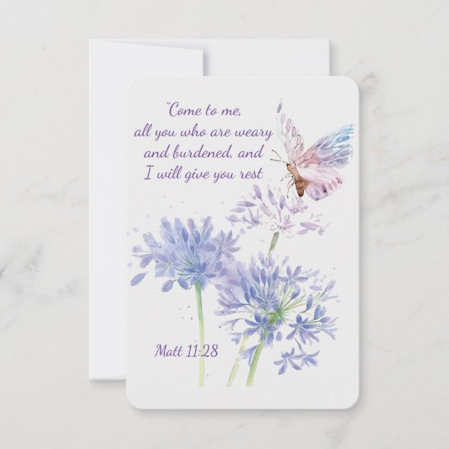 Isaiah 41:10 Scripture Funeral Thanks Custom Thank You Card (Front)