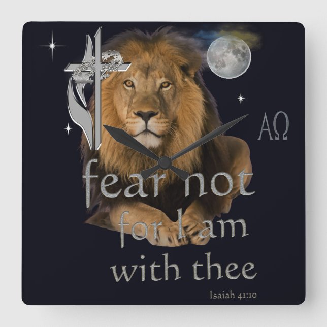 ISAIAH 41:10 SQUARE WALL CLOCK (Front)