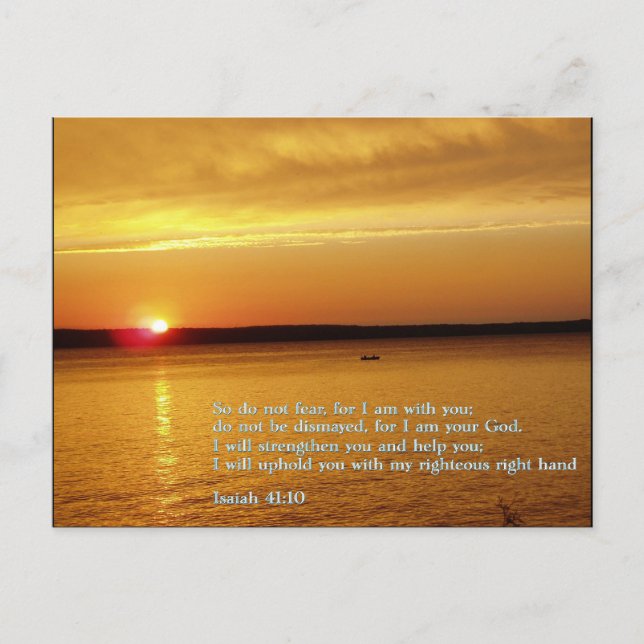 Isaiah 41:10  Sunset Postcard (Front)