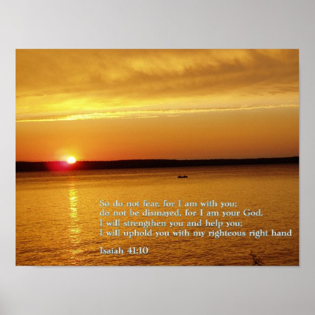 Isaiah 41:10 Sunset Poster (Front)