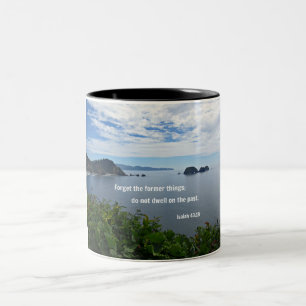 Isaiah 43:18 Forget the former things; do not... Two-Tone Coffee Mug