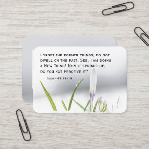 Isaiah 43:18 I am doing a NEW THING Bible Verse Business Card