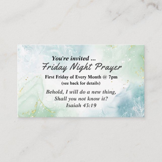 Isaiah 43:19 I will do a new thing Church Flyer Business Card (Front)