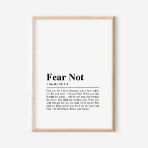 Isaiah 43:1-3 Fear Not Poster