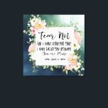 Isaiah 43:1 Fear Not For I Have Redeemed You Bible Canvas Print<br><div class="desc">Canvas art print with inspirational quote scripture depicts a beautiful floral watercolor frame with pink and white flowers and greenery on a green abstract background. It features an encouraging Bible Verse Isaiah 43:1,  "Fear not,  for I have redeemed you; I have called you by name,  you are mine."</div>