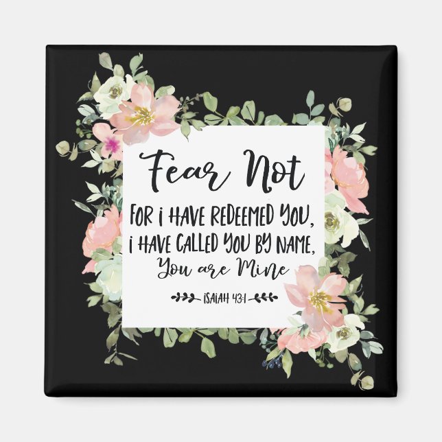 Isaiah 43:1 Fear Not For I Have Redeemed You Bible Magnet (Front)