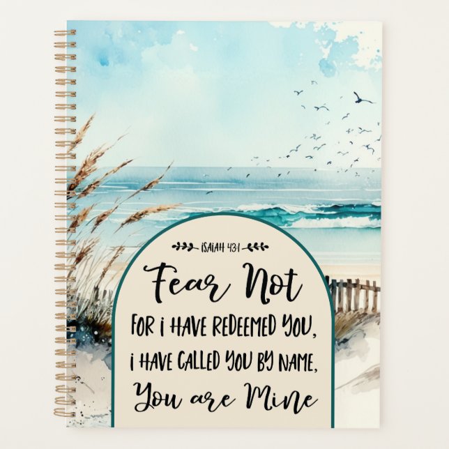 Isaiah 43:1 Fear not for I have redeemed you Ocean Planner (Front)