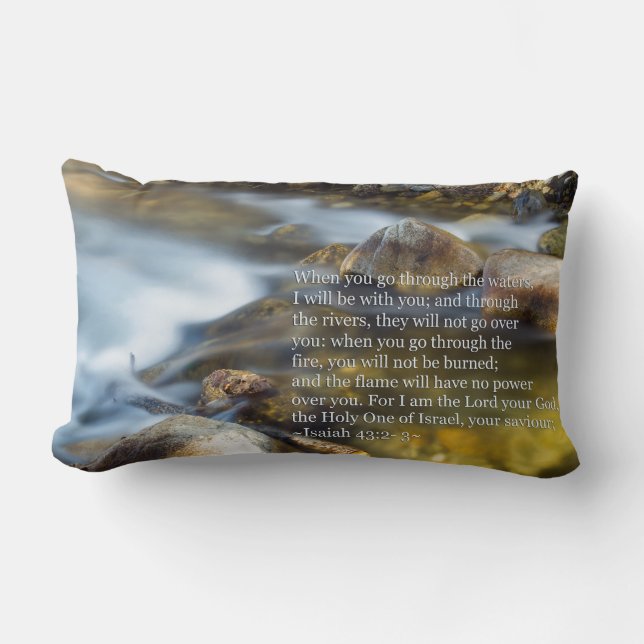Isaiah 43:2- 3 lumbar cushion (Front)