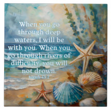 Isaiah 43:2 decorative tile