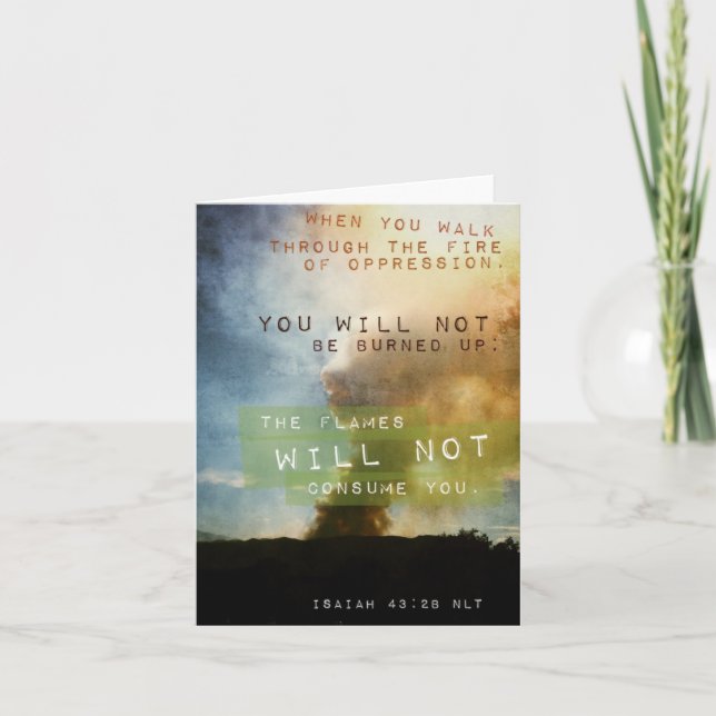 Isaiah 43:2 inspirational notecard (Front)