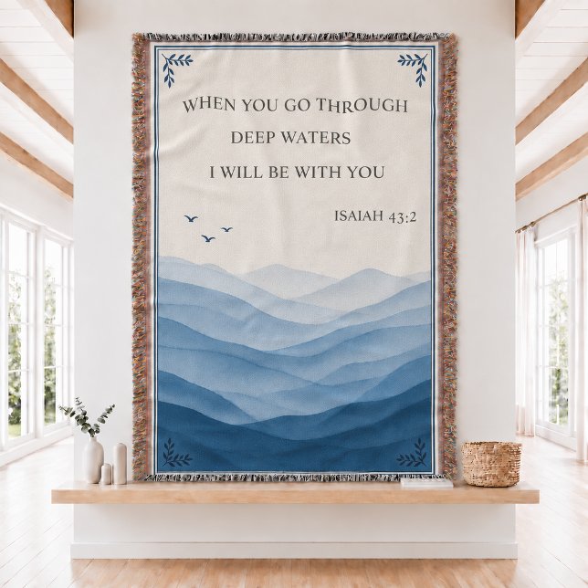 Isaiah 43:2 Scripture Woven Throw Blanket  (Creator Uploaded)