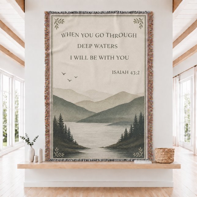 Isaiah 43:2 Scripture Woven Throw Blanket  (Creator Uploaded)