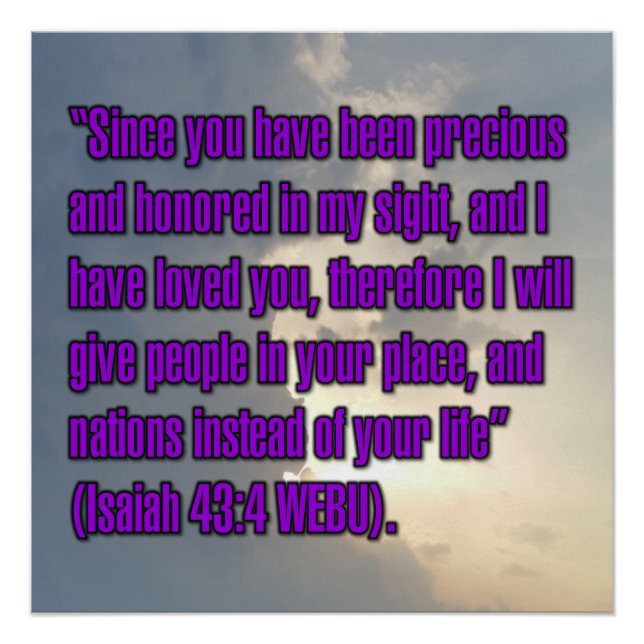 Isaiah 43:4 WEBU Poster (Front)