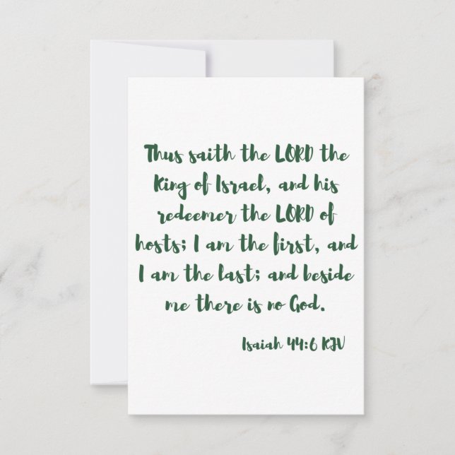 Isaiah 44:6 KJV Bible Verse Flat Greeting Card (Front)