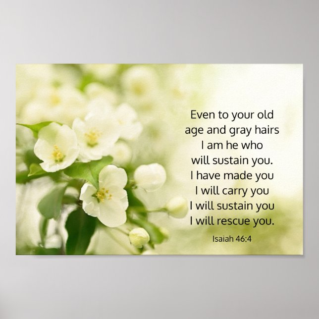 Isaiah 46:4 I am He who will sustain you Poster (Front)