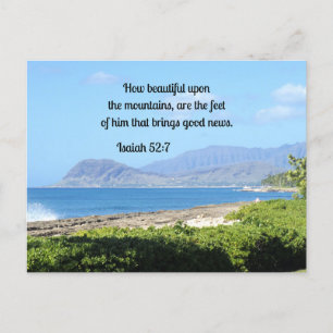 Isaiah 52:7 How beautiful on the mountains are the Postcard