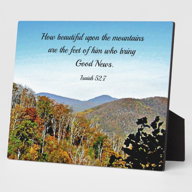 Isaiah 52:7 How beautiful upon the mountains.... Plaque (Side)