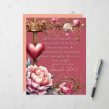 Isaiah 53:5 Healing Scripture Card | Watercolor