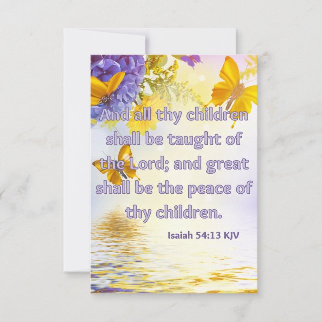 Isaiah 54:13 KJV Bible Scripture Pic Greeting Card (Front)