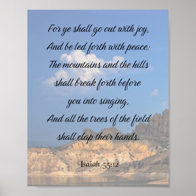 Isaiah 55:12, Bible Verse Poster (Front)