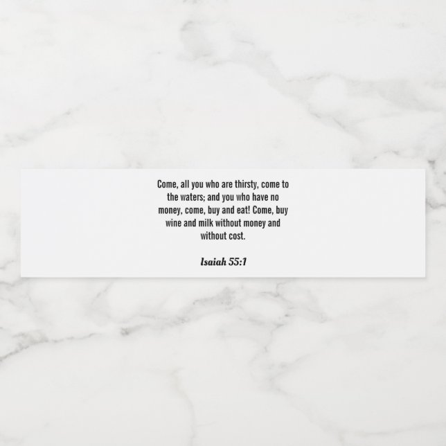  Isaiah 55:1 Water Label (Single Label)