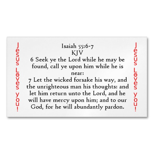 Isaiah 55:6-7 seed card magnet (Front)