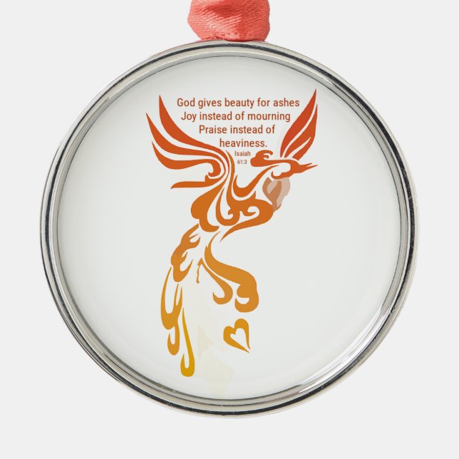 Isaiah 61 Phoenix Premium Round Ornament (Front)
