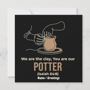 Isaiah 64:8 Potter and Clay Minimalist Line Art  Invitation
