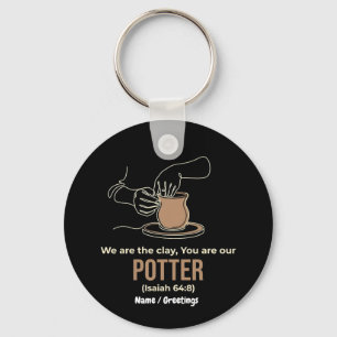 Isaiah 64:8 Potter and Clay Minimalist Line Art Key Ring
