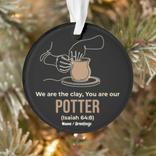 Isaiah 64:8 Potter and Clay Minimalist Line Art Ornament