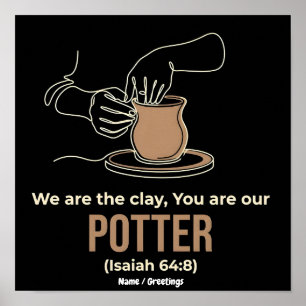Isaiah 64:8 Potter and Clay Minimalist Line Art Poster