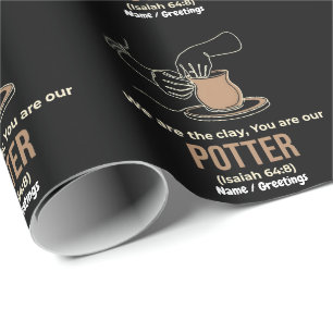 Isaiah 64:8 Potter and Clay Minimalist Line Art  Wrapping Paper