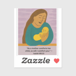 Isaiah 66:13 Comforting Mother and Baby Postcard