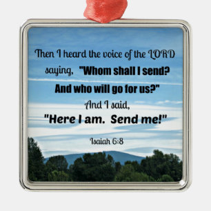 Isaiah 6:8 Then I heard the voice of the Lord Metal Tree Decoration