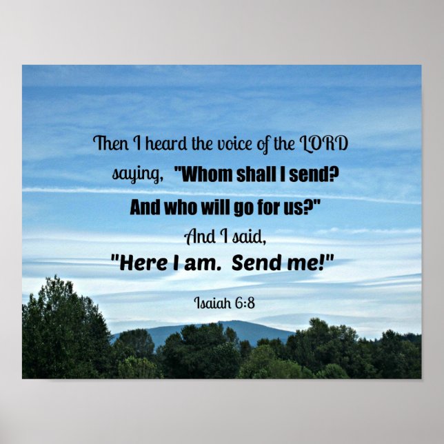 Isaiah 6:8 Then I heard the voice of the Lord Poster (Front)
