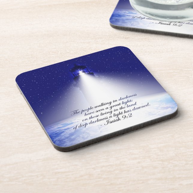Isaiah 9:2 Christmas Photo Coaster (Left Side)