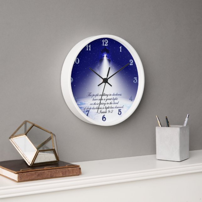Isaiah 9:2 Christmas Round Wall Clock (Office)