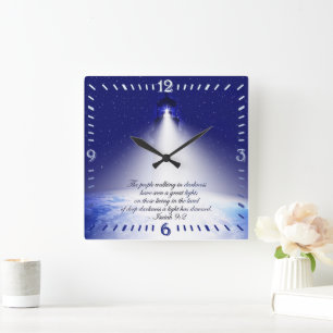 Isaiah 9:2 Christmas Square Wall Clock