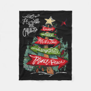 Isaiah 9_6 And He Will Be Called Jesus Christmas C Fleece Blanket