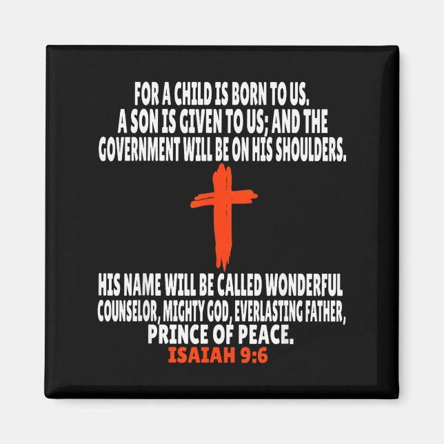 Isaiah 9_6 Bible Verses Scripture  Magnet (Front)