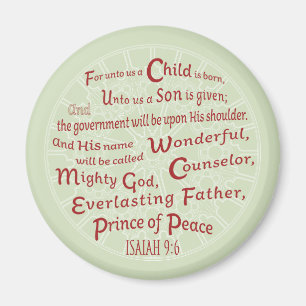 Isaiah 9:6 Christmas Bible Verse Magnet