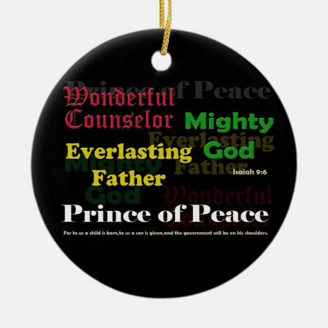 Isaiah 9:6 Christmas Ornament (Front)