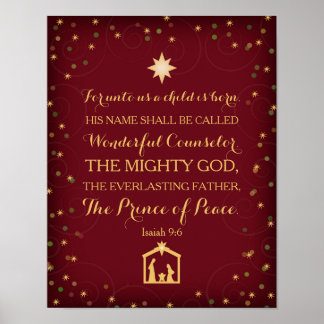 Isaiah 9:6 For Unto Us A Child Is Born (11x14) Poster