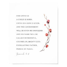 Isaiah 9:6 For Unto Us A Child is Born Christmas
